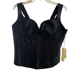 Kimring black corset gothic jacquard‎ adjustable 4X NWT